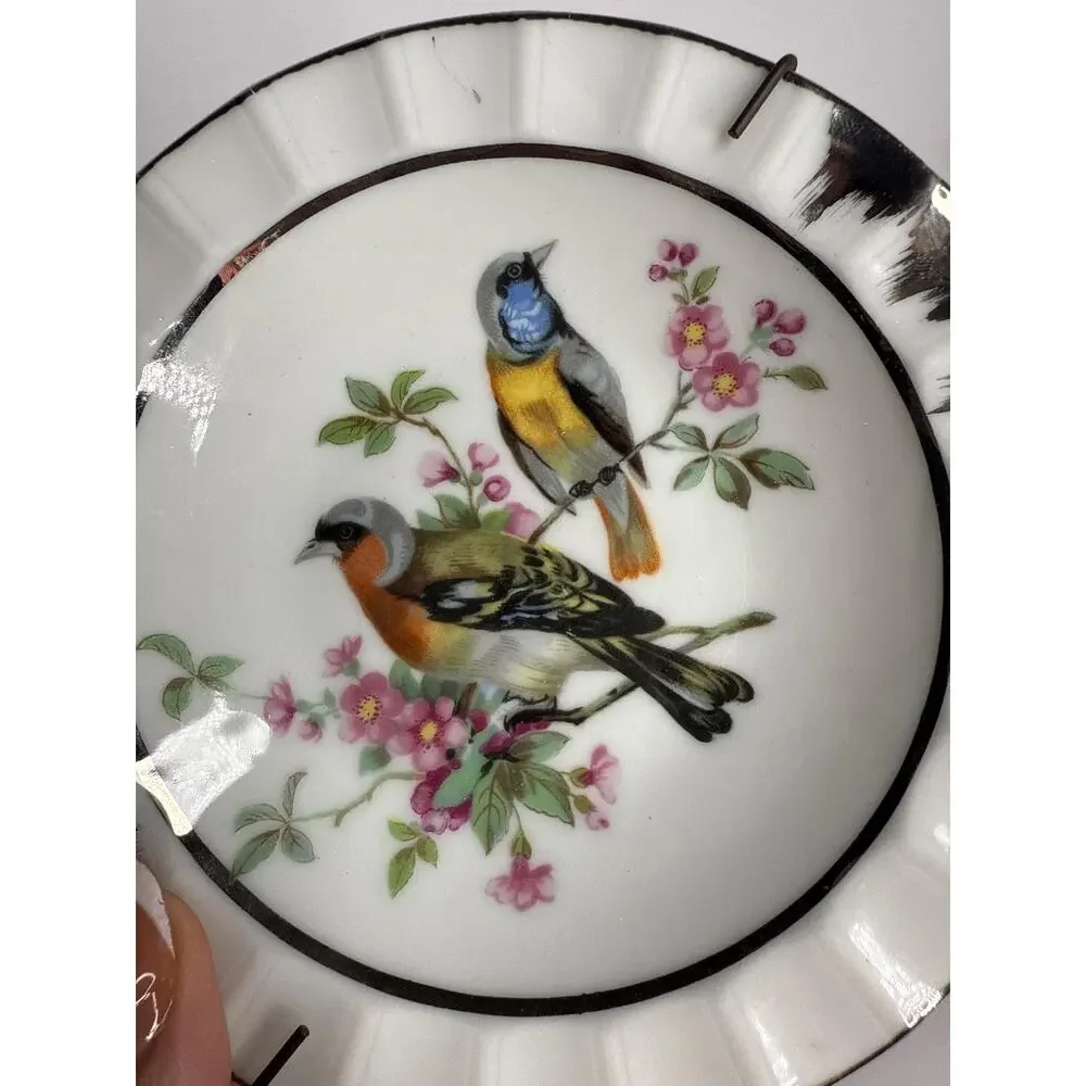 Vintage Japan Bird Plate Gold Trim Porcelain Wall Gallery Decor to Hang